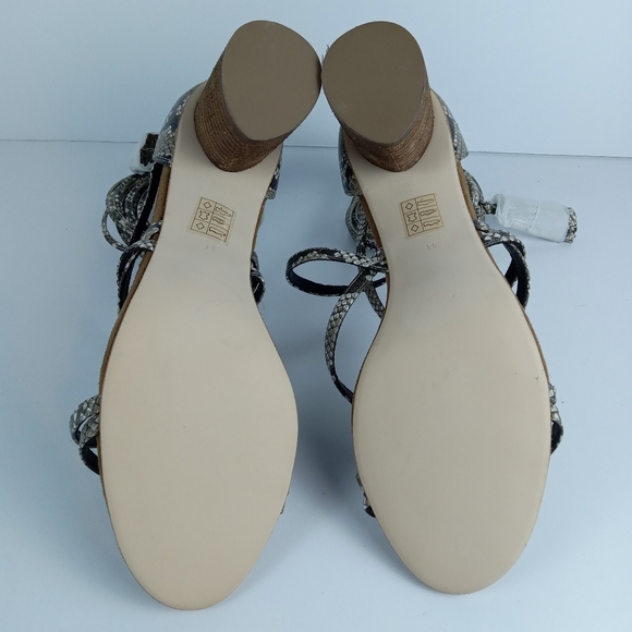 Jeffrey Campbell Despina Sandals Size 11 Taupe Suede Python Snake Print Strappy - Picture 6 of 8